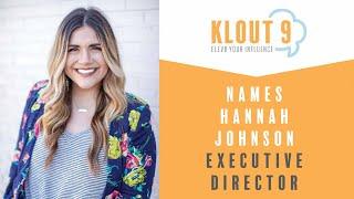 Hannah Johnson Named Executive Director of Klout 9