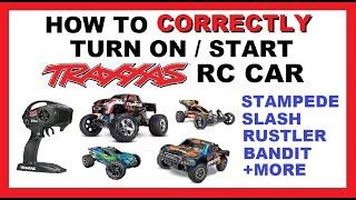 How to Properly Turn On Traxxas RC Car - Stampede Slash Rustler Bandit - Transmitter Battery Model