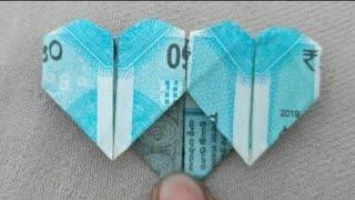 Make a heart of Rs 50 note. make heart from home