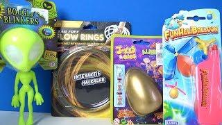 Birbirinden İlginç Stres Attıran oyuncak Altın Sürpriz Yumurta Elastik Uzaylı ve İnteraktif Halkalar