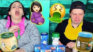 Pregnant Woman Tries Baby Food For The First Time