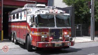 FDNY Rescue 3 responding for a high rise fire