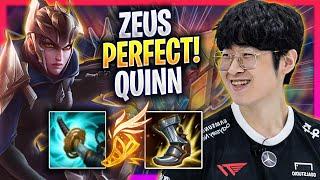 ZEUS PERFECT GAME WITH QUINN - T1 Zeus Plays Quinn TOP vs Renekton  Season 2024