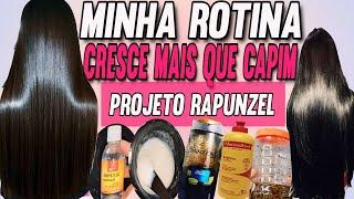 ROTINA CAPILAR QUE FEZ MEU CABELO CRESCER MAIS QUE CAPIM #cronogramacapilar #projetorapunzel#como