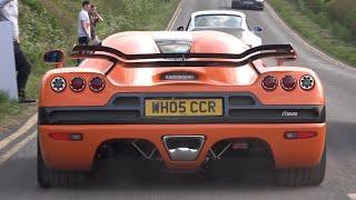 Hypercars and Supercars Leaving a Car Show Supercar Fest 2024 @ Sywell Aerodrome