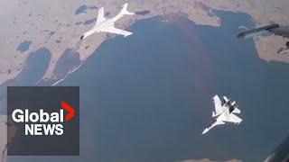 US Canada fighter jets intercept Russian and Chinese bombers near Alaska