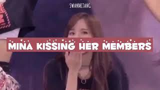 twice mina kissing her members