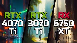 RTX 4070 Ti vs RTX 3070 Ti vs RX 6750 XT - Test in 12 Games