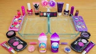 Pink vs Purple - Mixing Makeup Eyeshadow Into Slime Special Series 83 Satisfying Slime Video