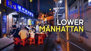 4K New York City Walk - Lower Manhattan Night Walking Tour