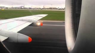 Full power take off incredible acceleration. Fokker 100 Lisbon Airport.
