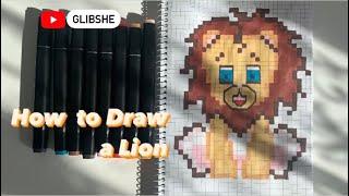 Малюнки по клітинках How to Draw  a Lion #pixels #pixelart #minecraft #drawing @Glibshe #howtodraw
