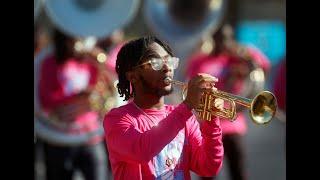 Video G.W. Carver band in Columbus GA prepares to play in Peach Bowl parade