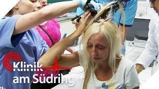 Ihre langen Haare werden abgeschnitten Verdacht auf Hirnblutung  Klinik am Südring  SAT.1 TV