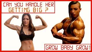 Grow Baby Grow -  Beautiful Model supercharges her Body with massive Muscle Female Muscle Growth
