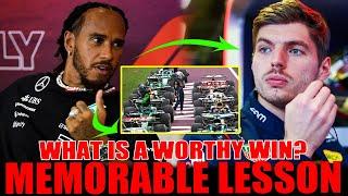 SHOCK Lewis Hamilton REACTS to Max Verstappen and the lesson of MEANINGFUL WINNING -RIGHT DECISIONS