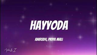 Hayyoda Lyrics- Jawan  Tamil Lyrics  Anirudh Priya Mali 
