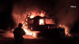 Semi Truck Fire Fully Engulfed - California SR-126