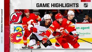 Devils @ Flames 316  NHL Highlights 2022