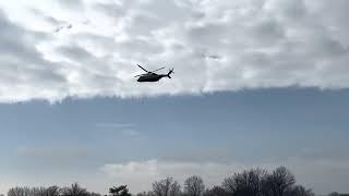 Presidential Helicopter Flying Over DC Wharf bonus super yacht Constance
