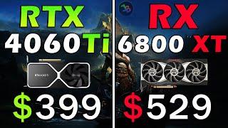 RTX 4060 Ti vs RX 6800 XT  REAL Test in 10 Games 1440p  Rasterization Ray Tracing DLSS 3 FG FSR