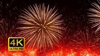 Colorful Firework with Sounds. Screensaver 4K UltraHD