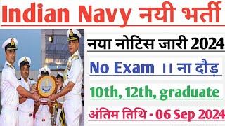 Indian Navy New bharti 2024। Navy New recruitment 2024। 10th pass job। Agniveer bharti 2024