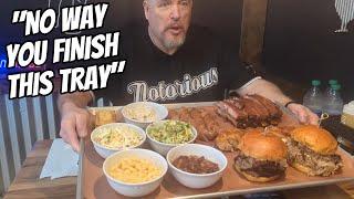 YOU CANT EAT THAT ENTIRE TRAY OF MEAT - LARGEST BBQ ON THE EAST COAST