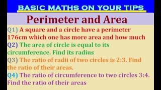 A square and a circle have a perimeter 176cm which one has more area and how much