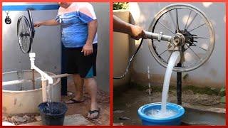 Easy DIY Water Pump With PVC and a Bike  Homemade Engineering  by @OficinaGaragem