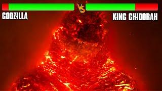 Godzilla Vs Ghidorah But Health Bar Is Enabled  Burning Godzilla Vs Ghidorah Final Battle Scene