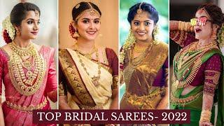 Latest Bridal Sarees Collection 2022  Wedding Sarees Collection  South Indian Bridal Saree Design