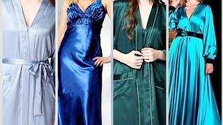 Most stylish and stunning silk satin nighty collection