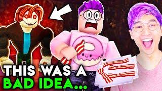 Can You ESCAPE BAKON While EATING BACON? SCARY ROBLOX GAME