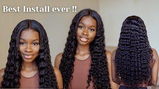 STEP-BY-STEP Glueless wig install for Beginners FT Wiggins Hair Loose Deep Wave wig  Deborah Boms