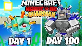 I Survived 100 DAYS as a GUARDIAN in HARDCORE Minecraft