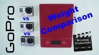 GoPro HERO3 vs HERO3+ vs HERO4 - Black Editions - Weight Comparison