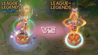 Star Guardian Seraphine Wild Rift vs Star Guardian Seraphine LoL PC Skin Comparison 