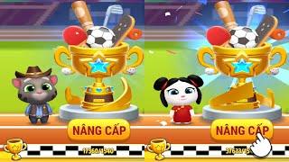 Talking Tom Gold Run Sports Race - Unlock Cowboy Tom vs Lucky Angela Fight Raccoon