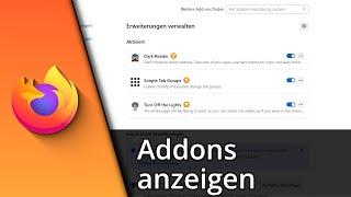 Firefox Addons anzeigen  Firefox Erweiterungen anzeigen  Tutorial