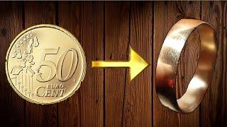 I TURN A 50 CENT coin into a RING how to make rings  biddis creativity handmade rings