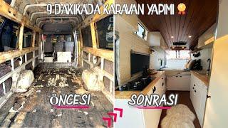 9 DAKIKADA 3 AY HIZLANDIRILMIŞ KARAVAN YAPIMI - 90 Days Timelaps 9 Minutes Van build - Van Life