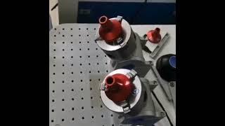 Two rotaries laser marking at the same time