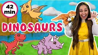 Dinosaurs for Kids  Colours Numbers Feelings & Activities  Learning Videos For Toddlers
