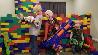 LEGO FORT Nerf War 400 lbs of Legos 60 Guns & 4000 Nerf Darts