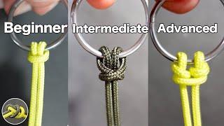 Three ways to tie a rope to a ring. Ropework