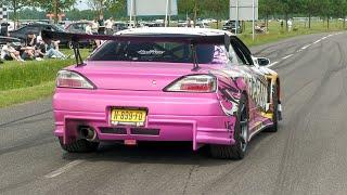 JDM Cars Leaving Japfest 2024 - Top Secret Supra Chargespeed Nissan GT-R Skyline R32 Pandem Supra