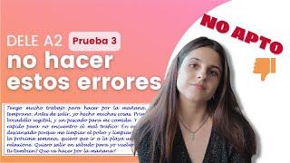 Expresión Escrita DELE A2 - ejemplo de texto NO APTO  