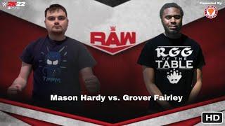 WWE 2K22 PS5 - Mason Hardy vs. Grover Fairley WWE Raw May 2 2022 HD