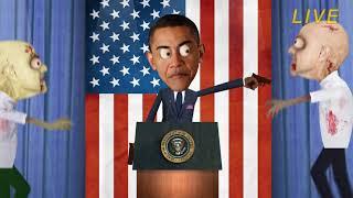 Obama Versus Zombies by Prawnimation